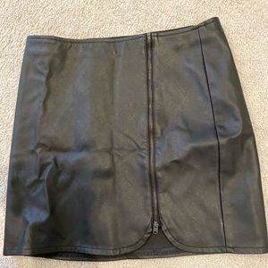 Black leather skirt